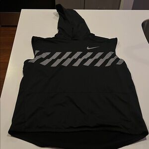 Nike Black and White Sleeveless Hoodie
